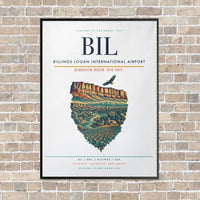 Thumbnail for Billings Logan International Airport BIL - Canvas Framed - White