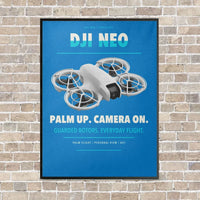 Thumbnail for DJI Neo vertical canvas print - framed - turquoise background