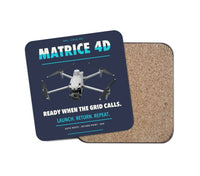Thumbnail for DJI Matrice 4D design on navy blue 1 piece coaster