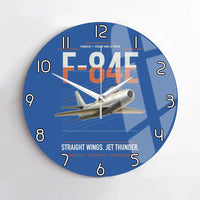 Thumbnail for F-84E Thunderjet design on blue no frame wall clock