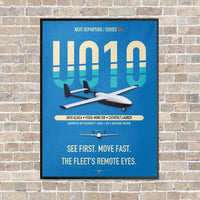 Thumbnail for Airbus U010 Aliaca Fixed-wing vertical canvas print - framed - turquoise background