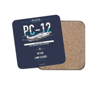 Thumbnail for Pilatus PC-12 PRO design on navy blue 1 piece coaster