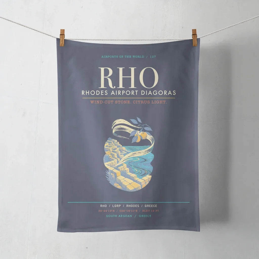 Rhodes Airport Diagoras RHO - Meltemi Citrus Stone Loom - Navy Blue