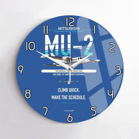 Thumbnail for Mitsubishi MU-2B-60 Marquise design on blue no frame wall clock