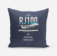 Thumbnail for Avro RJ100 design on navy blue pillow