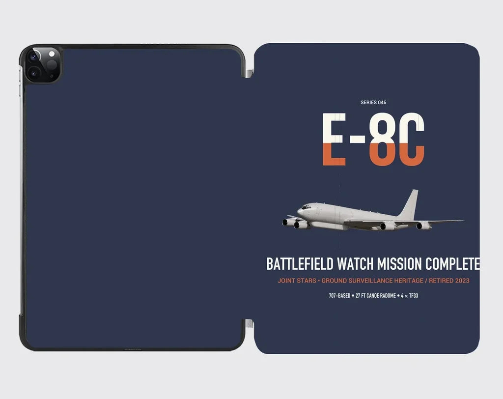 E-8C Joint STARS design on navy blue ipad tablet case