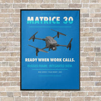 Thumbnail for DJI Matrice 30 vertical canvas print - framed - turquoise background