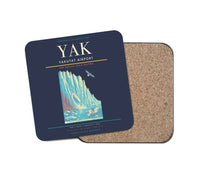 Thumbnail for Yakutat Airport (YAK) design on navy blue 1 piece coaster