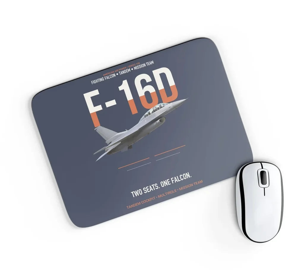 F-16D Fighting Falcon Two Seats One Falcon design on navy blue rectangle mouse pad