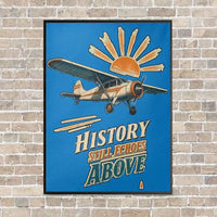 Thumbnail for History Still Echoes Above vertical canvas print - framed - turquoise background