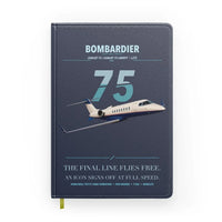 Thumbnail for Bombardier Learjet 75 Liberty design on navy blue notebook