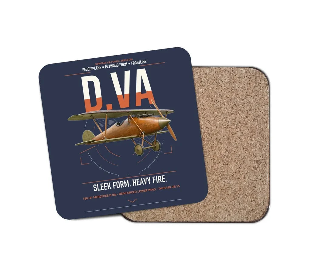 Albatros D.Va design on navy blue 1 piece coaster