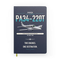 Thumbnail for Piper PA-34-220T Seneca V design on navy blue notebook