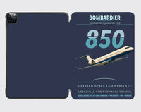 Thumbnail for Bombardier Challenger 850 design on navy blue ipad tablet case