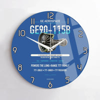 Thumbnail for GE90-115B design on blue no frame wall clock