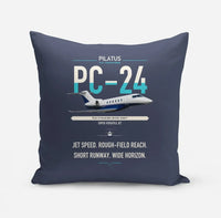 Thumbnail for Pilatus PC-24 design on navy blue pillow