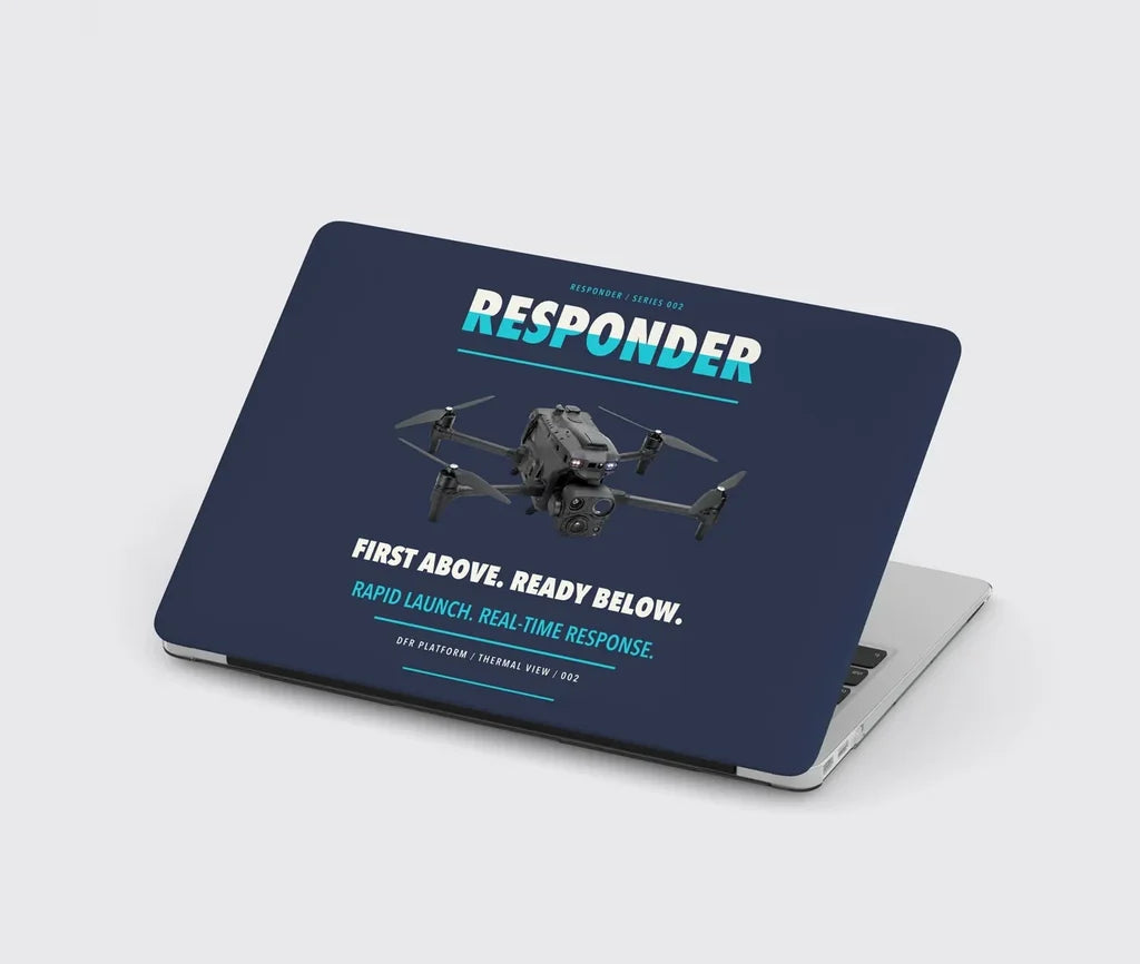 BRINC Responder design on navy blue MacBook case