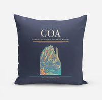 Thumbnail for Genoa Cristoforo Colombo Airport (GOA) design on navy blue pillow