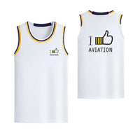 Thumbnail for I Like Aviation Designed Basketball Style Sports Tank Tops - view 16
