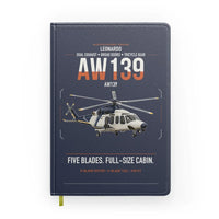 Thumbnail for Leonardo AW139 design on navy blue notebook