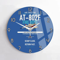 Thumbnail for Air Tractor AT-802F Fire Boss design on blue no frame wall clock