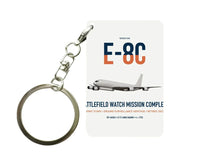 Thumbnail for E-8C Joint STARS design on white designed key chain, double-side print