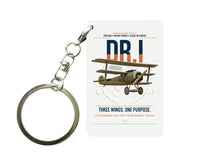 Thumbnail for Fokker Dr.I design on white designed key chain, double-side print