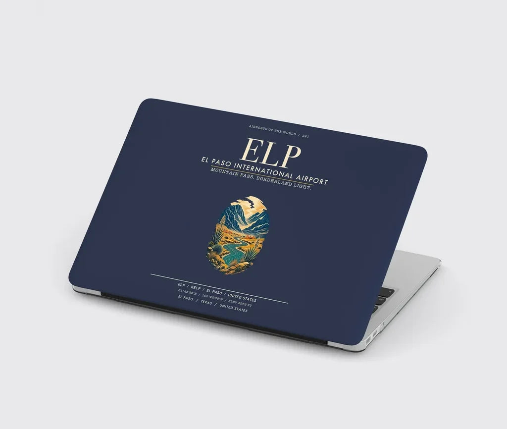 El Paso International Airport (ELP) design on navy blue MacBook case