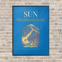 Thumbnail for Friedman Memorial Airport SUN — Hailey vertical canvas print - framed - turquoise background