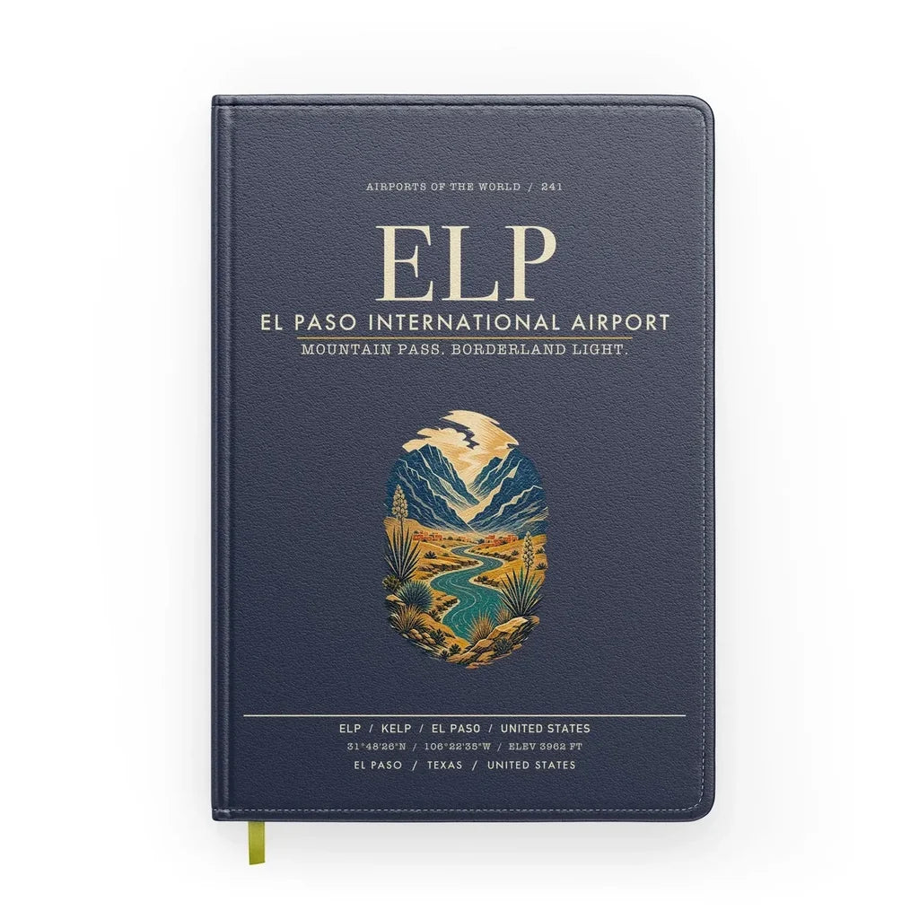 El Paso International Airport (ELP) design on navy blue notebook