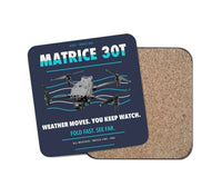 Thumbnail for DJI Matrice 30T design on navy blue 1 piece coaster