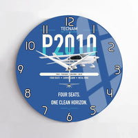 Thumbnail for Tecnam P2010 design on blue no frame wall clock