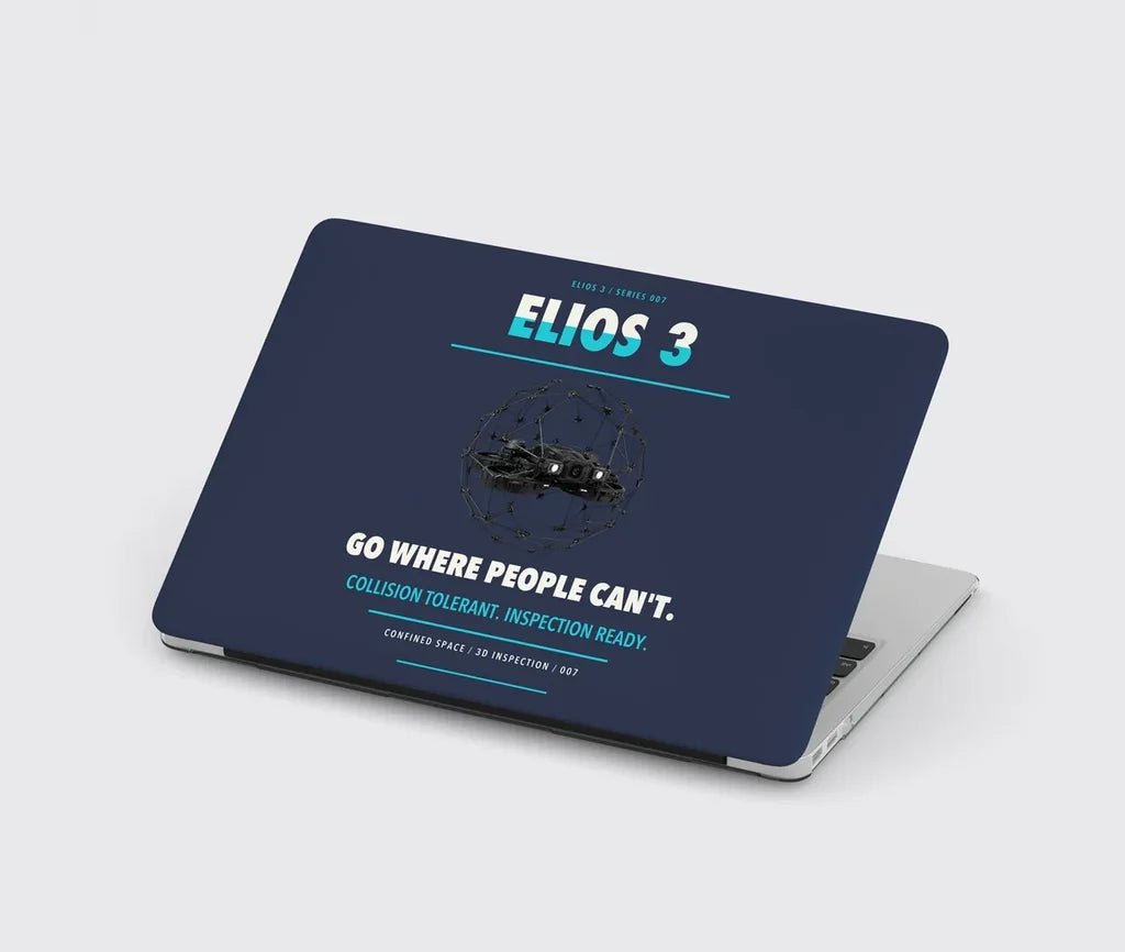 Flyability Elios 3 design on navy blue MacBook case