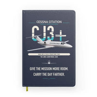 Thumbnail for Cessna Citation CJ3+ design on navy blue notebook
