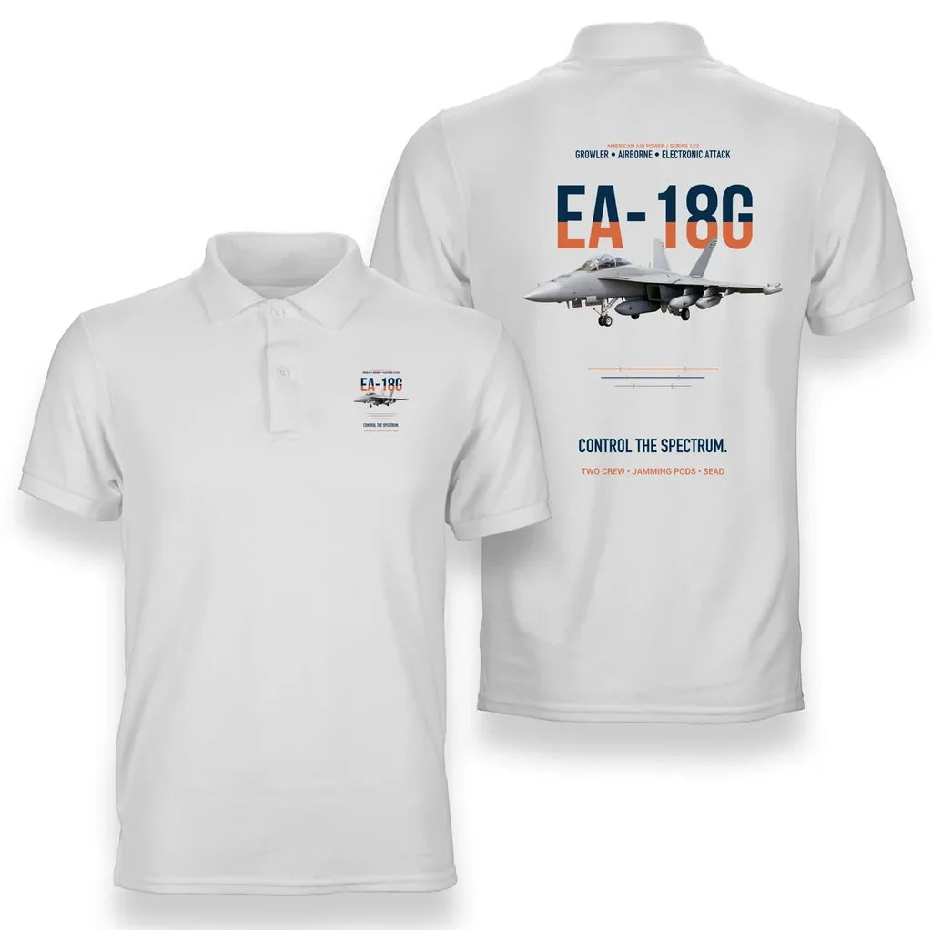 EA-18G GROWLER design on white polo