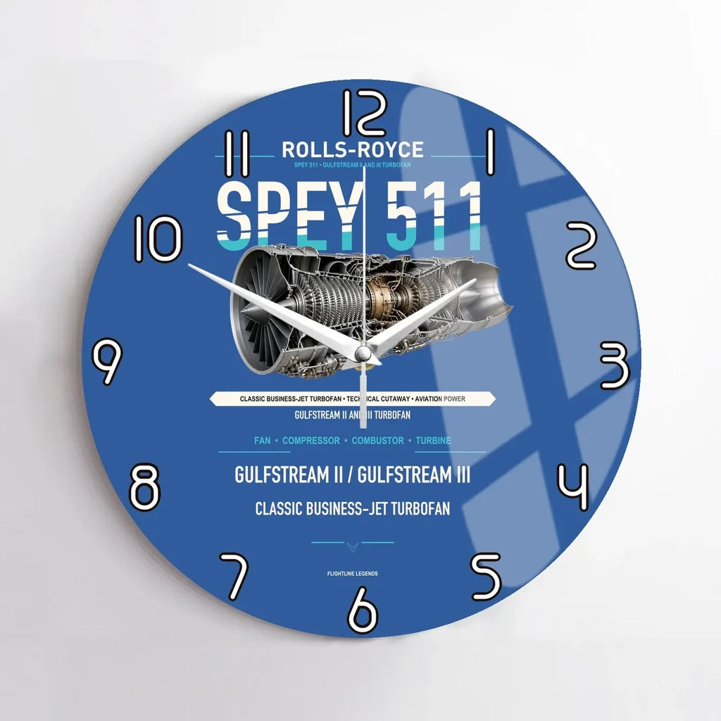 SPEY 511 design on blue no frame wall clock