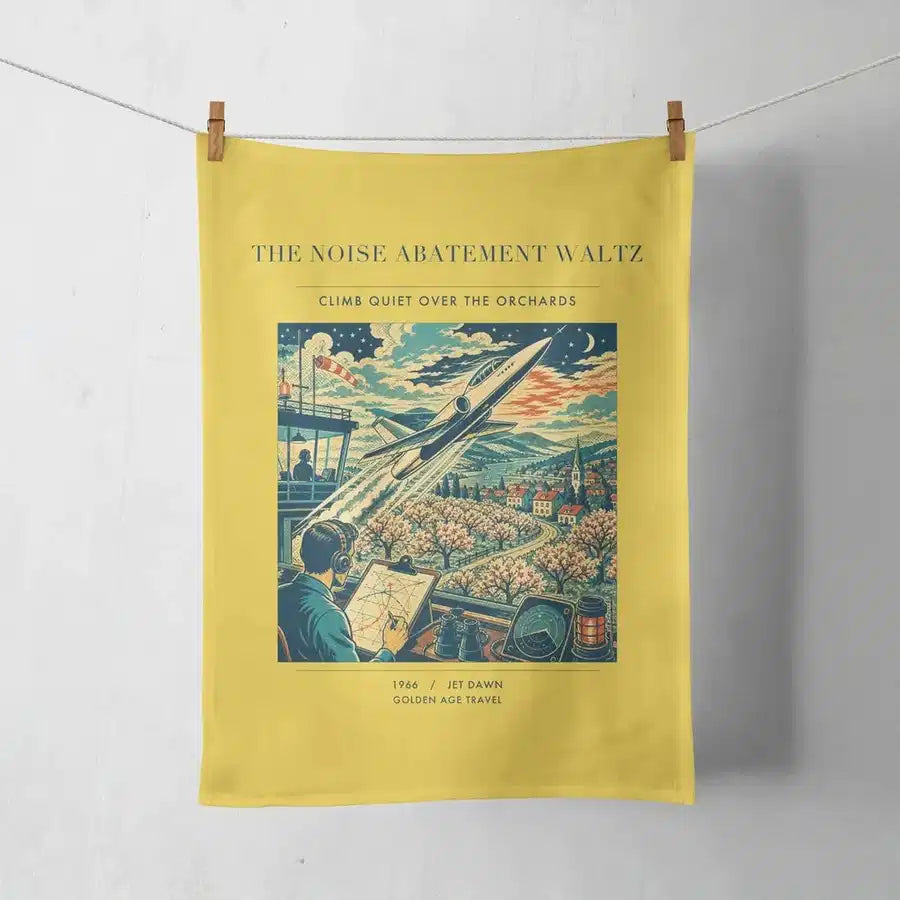 VINTAGE G4463 - The Noise Abatement Waltz - Designed Towels design on yellow