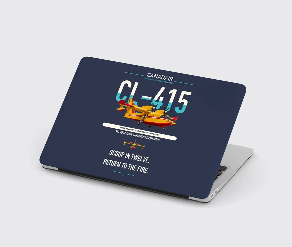 Canadair CL-415 design on navy blue MacBook case
