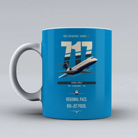 Thumbnail for Boeing 717-200 double-side print on turquoise ceramic mug
