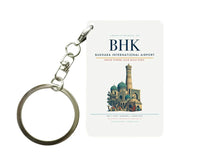 Thumbnail for Bukhara International Airport BHK Key Chain design on white key chain