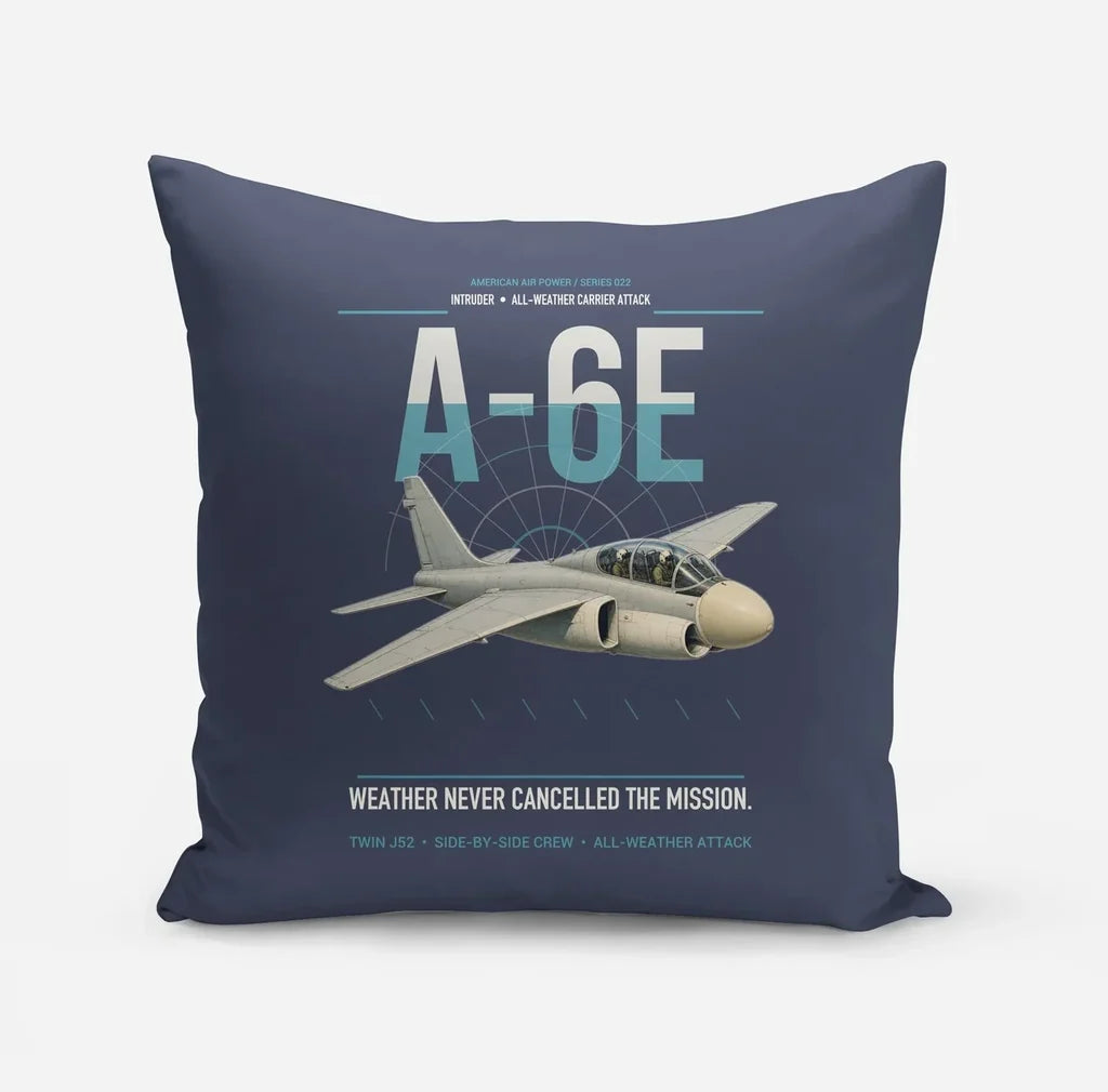 A-6E Intruder design on navy blue pillow