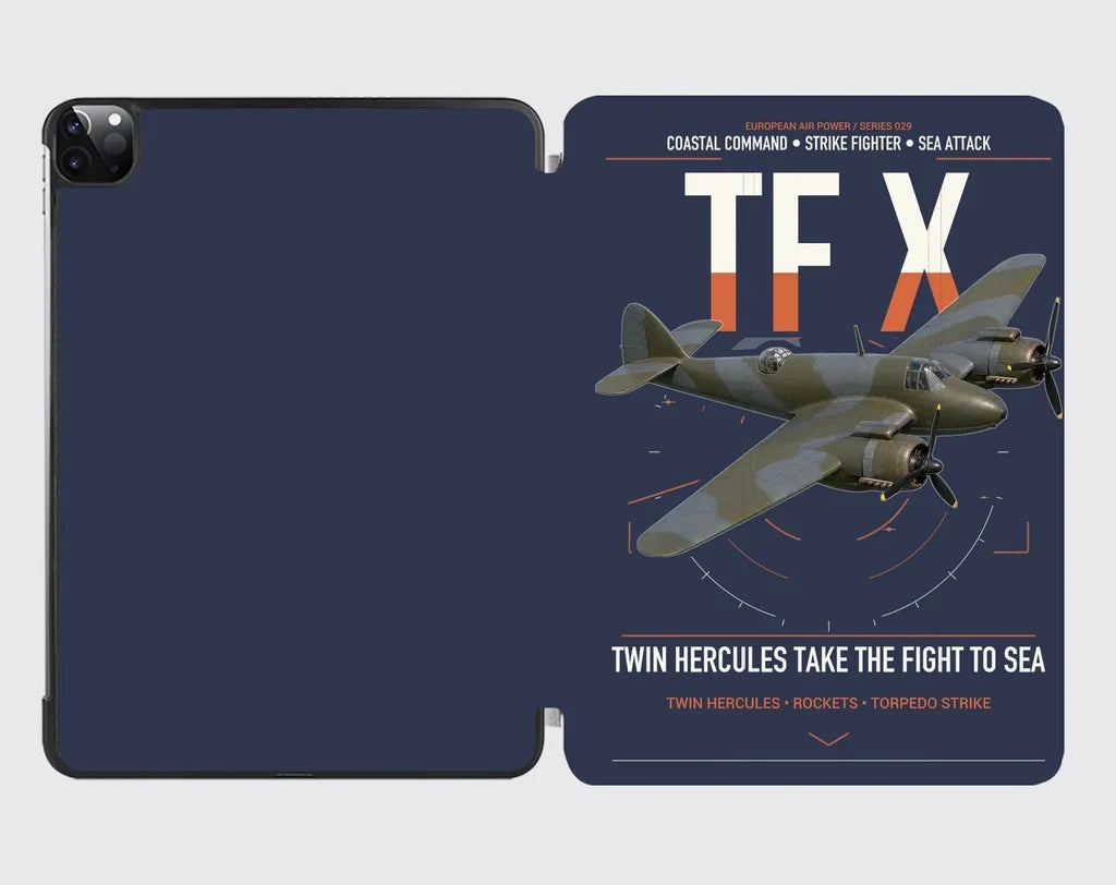 Bristol Beaufighter TF X design on navy blue ipad tablet case