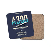 Thumbnail for Airbus A300B2 design on navy blue 1 piece coaster
