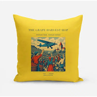 Thumbnail for VINTAGE G4445 - The Grape Harvest Hop - Designed Pillows design on yellow