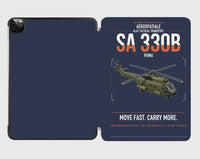 Thumbnail for Aérospatiale SA 330B Puma design on navy blue ipad tablet case