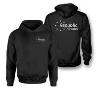 Thumbnail for Republic Airlines logo on black double side hoodie