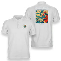 Thumbnail for VINTAGE G4423 - The Grandmother's First Flight - Double-Side Polo T-Shirt design on white