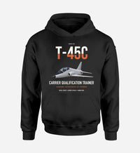 Thumbnail for T-45C Goshawk design on black double-side hoodie, single-side print