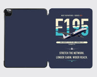 Thumbnail for Embraer E195 design on navy blue ipad tablet case