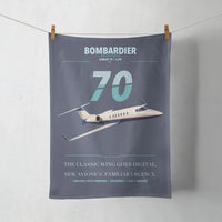 Thumbnail for Bombardier Learjet 70 design on navy blue towel